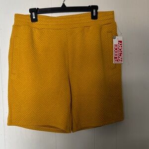 Men's Yellow Textured Shorts